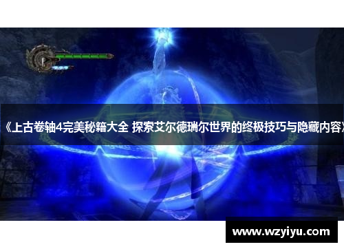 《上古卷轴4完美秘籍大全 探索艾尔德瑞尔世界的终极技巧与隐藏内容》